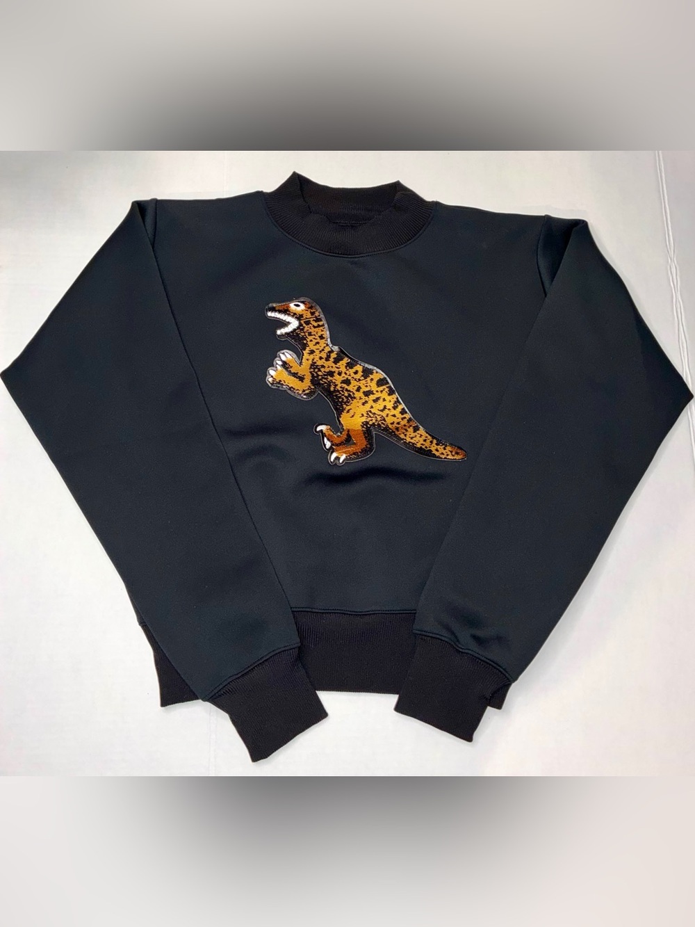 Noli - Black W/ Dinosaur Sequin Patch Crewneck Sweatshirt